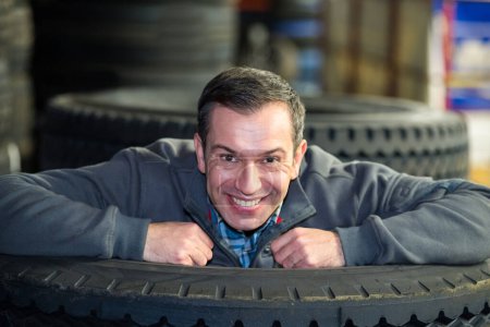 man in the tire