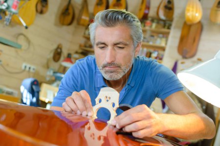 lute maker shop and classic music instruments