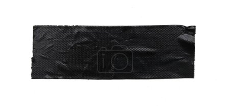 Photo for A piece of general purpose vinyl black tape isolated on white - Royalty Free Image