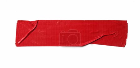 Photo for A piece of general purpose vinyl red tape isolated on white - Royalty Free Image