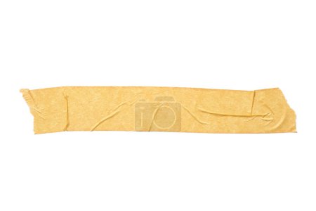 Photo for A  piece of general purpose paper yellow tape isolated on white - Royalty Free Image