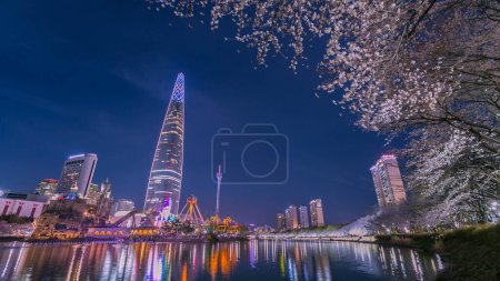 Téléchargez les photos : Corée du Sud au printemps la nuit et gratte-ciel Séoul Corée du Sud - en image libre de droit