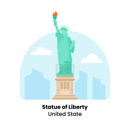 Illustration for Statue of Liberty - United States, A symbol of freedom and democracy, standing tall in New York Harbor. - Royalty Free Image