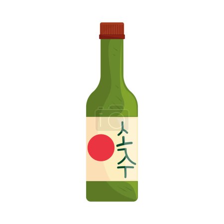 Illustration for Soju korean drink icon isolated design - Royalty Free Image