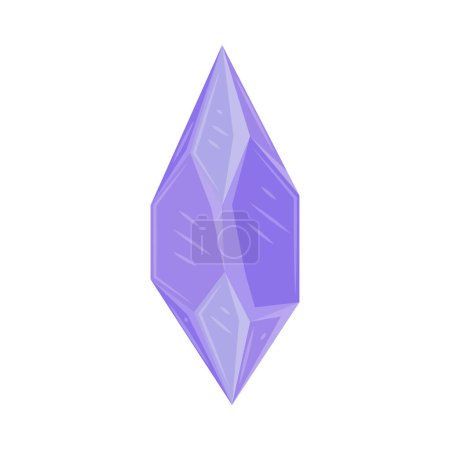 Illustration for Purple gemstone icon isolated flat - Royalty Free Image