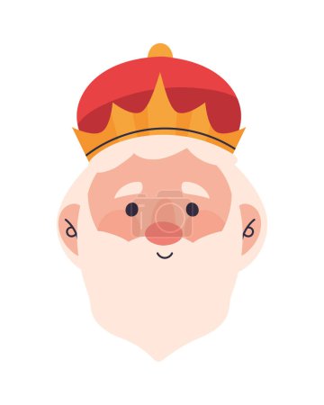 Illustration for King wise melchor icon isolated flat - Royalty Free Image