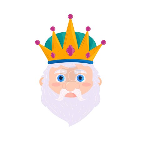 Illustration for King wise melchor icon isolated flat - Royalty Free Image