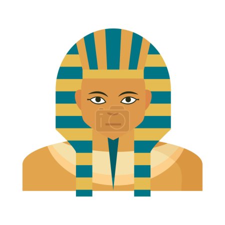 Illustration for Egyptian tutankhamun statue icon isolated - Royalty Free Image