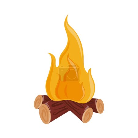 Téléchargez les illustrations : Capmfire camping icône fond blanc - en licence libre de droit