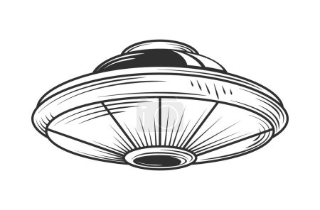 Ilustración de Platillo volador vida extraterrestre icono aislado - Imagen libre de derechos