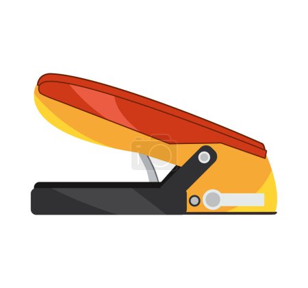 Illustration for Sharp metal stapler punches holes in paper icon isolated - Royalty Free Image