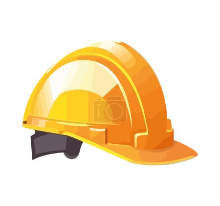 Construction industry yellow helmet safety icon isolated