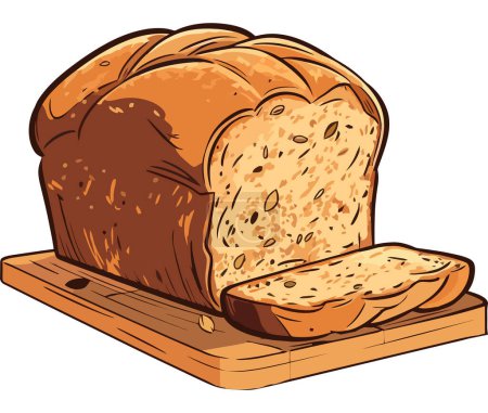 Illustration for Freshly baked rustic gourmet bread icon isolated - Royalty Free Image