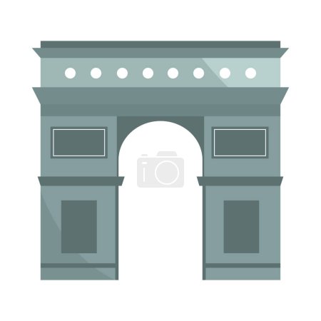 Illustration for Famous monument French Arch of Triumph icon isolated - Royalty Free Image