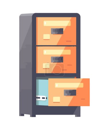 Modern office equipment drawer icon isolated