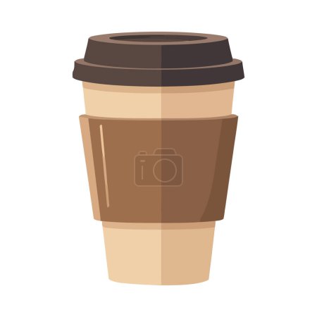 Téléchargez les illustrations : Jetable emporter tasse de café icône isolée - en licence libre de droit