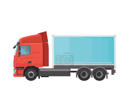 Trucking business delivering cargo in large containers icon