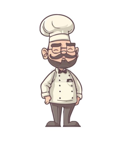 Ilustración de Alegre chef gourmet sonriente icono aislado - Imagen libre de derechos