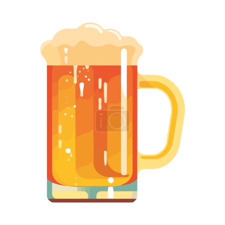 Frothy beer in a pint glass celebration icon isolated