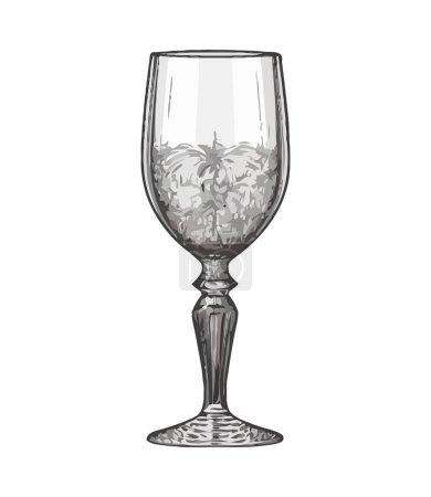 Illustration for Fragile wineglass, elegant and ornate design icon isolated - Royalty Free Image