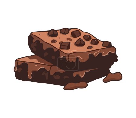 Téléchargez les illustrations : Dessert gourmand au chocolat, icône de collation sucrée isolée - en licence libre de droit