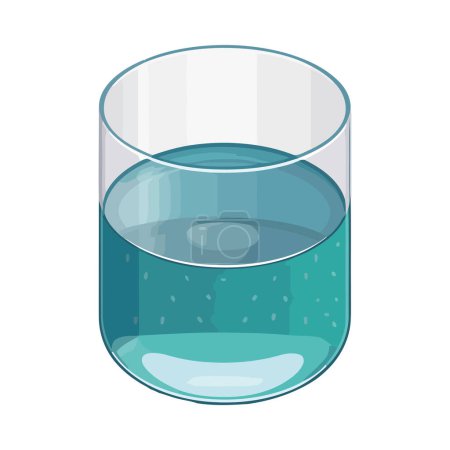 Transparent glass of fresh purified water drops icon isolated