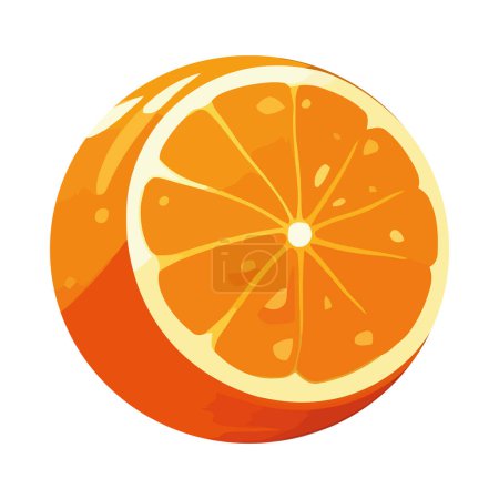 Ilustración de Naranja cítrico brillante, naturaleza dulce saludable icono aislado - Imagen libre de derechos