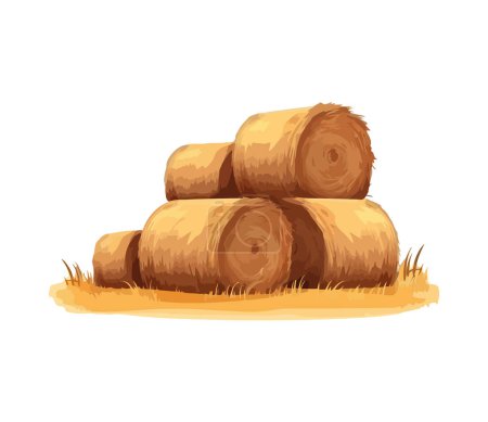 farm, stack of bale hay icon isolated