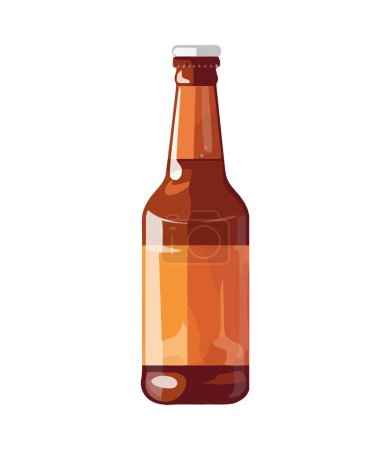 Téléchargez les illustrations : Célébration liquide dans une icône de bouteille en verre isolé - en licence libre de droit