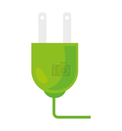 Illustration for Energy plug eco icon isolated vector - Royalty Free Image