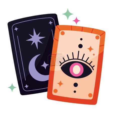 Illustration for Esoteric tarot cards icon isolated - Royalty Free Image