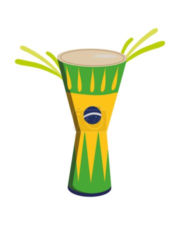 Illustration for Brazil day celebration drum vector isolated - Royalty Free Image