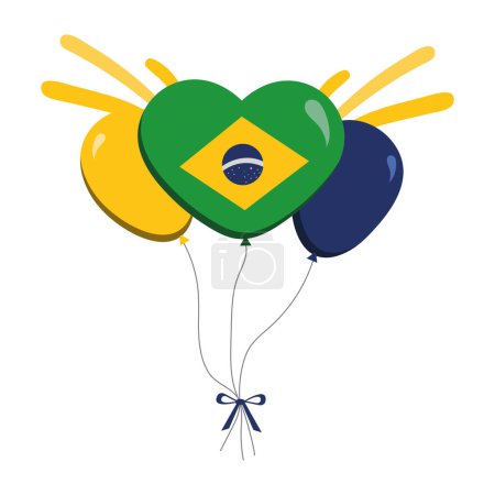 Illustration for Brazil day celebration balloons vector isolated - Royalty Free Image