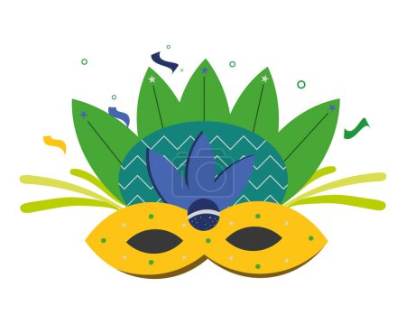 Illustration for Brazil day celebration mask vector isolated - Royalty Free Image