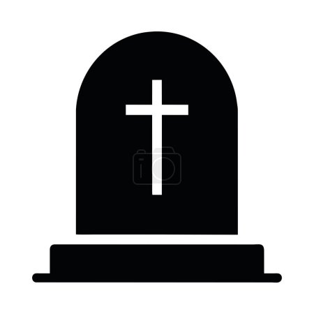 Illustration for Graveyard halloween silhouette style icon - Royalty Free Image