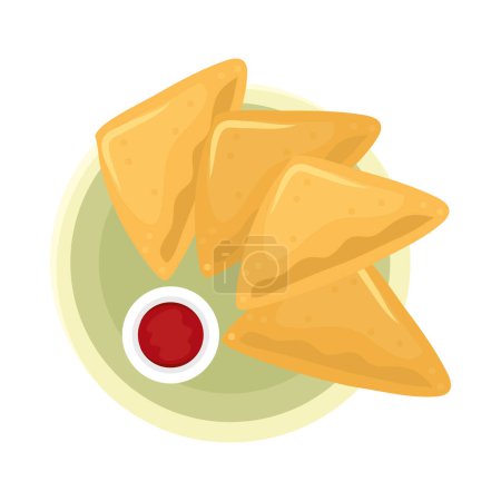 indian food samosas vector isolated