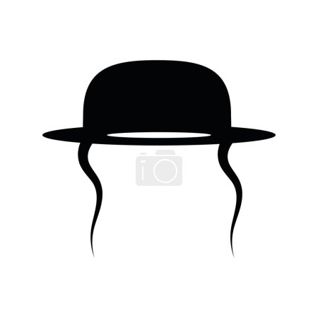 Téléchargez les illustrations : Chapeau juif orthodoxe icône vecteur isolé - en licence libre de droit