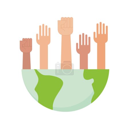 Illustration for Rise hands illustration vector isolated - Royalty Free Image