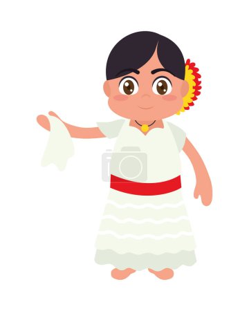 Téléchargez les illustrations : Femme péruvienne avec vecteur vestimentaire traditionnel isolé - en licence libre de droit