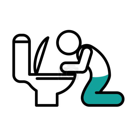 Illustration for Anorexia icon of vomiting illustration vector isolated - Royalty Free Image
