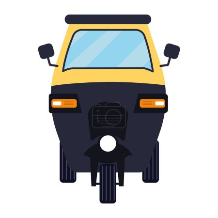 Illustration for Rickshaw front view design vector isolated - Royalty Free Image