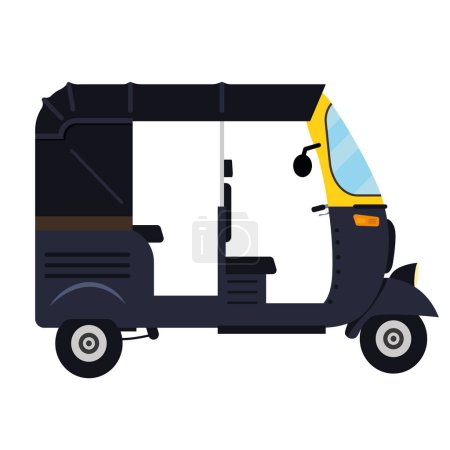 Illustration for Rickshaw black illustration vector isolated - Royalty Free Image