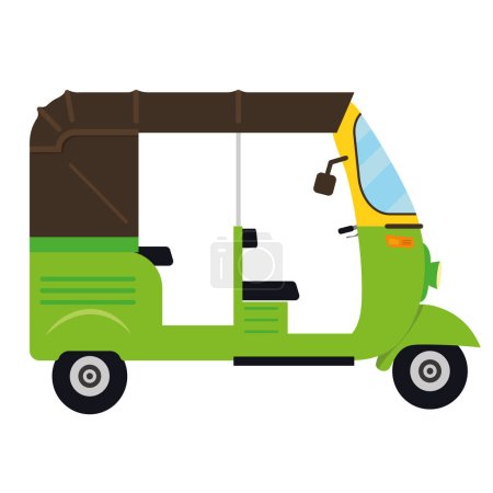 Illustration for Rickshaw green design vector isolated - Royalty Free Image