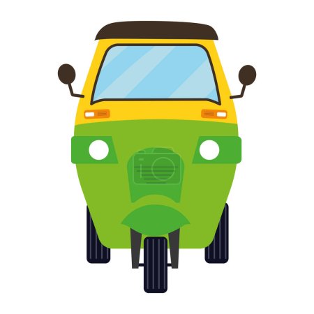 Illustration for Rickshaw front view illustration vector isolated - Royalty Free Image