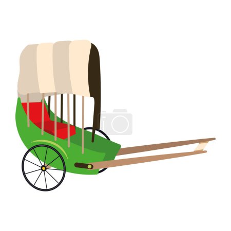 Illustration for Rickshaw old illustration vector isolated - Royalty Free Image