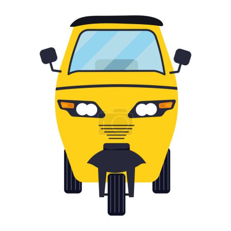 Illustration for Rickshaw yellow illustration vector isolated - Royalty Free Image
