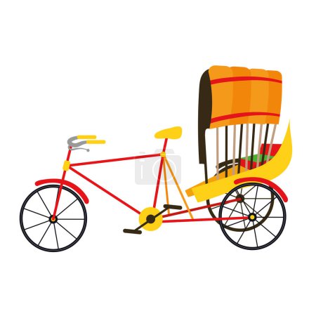 Illustration for Rickshaw old design vector isolated - Royalty Free Image
