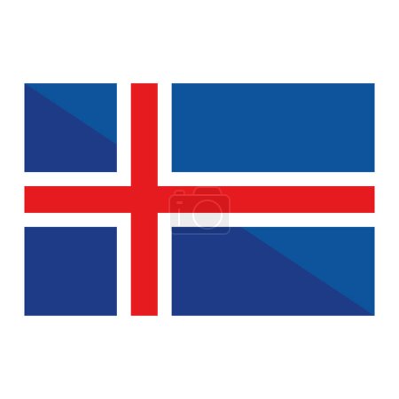 Téléchargez les illustrations : Iceland drapeau illustration vecteur isolé - en licence libre de droit