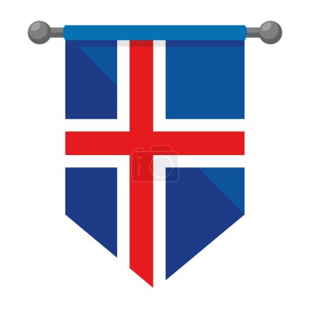Téléchargez les illustrations : Iceland pennant design vecteur isolé - en licence libre de droit