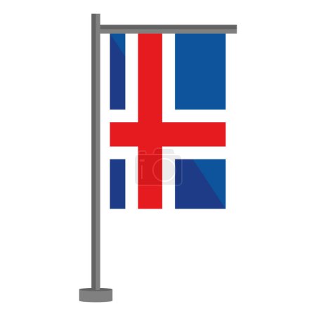 Téléchargez les illustrations : Drapeau de l'Islande sur le vecteur de poste isolé - en licence libre de droit